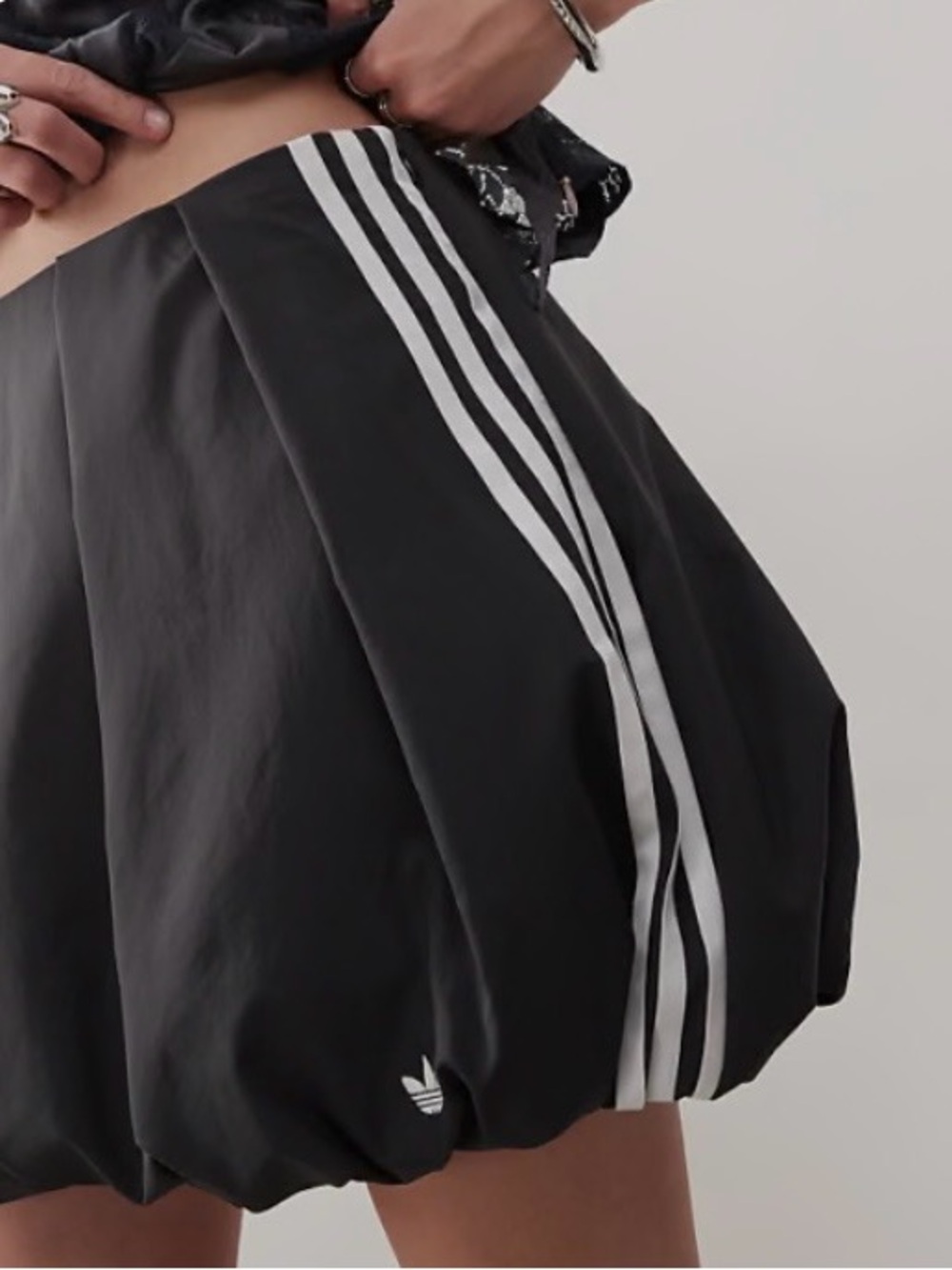 adidas Black Mini Skirt with White 3-Stripes